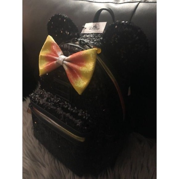 NWT Loungefly Disneyland Candy Corn Minnie Mouse Mini Backpack Halloween Grail - Picture 4 of 6